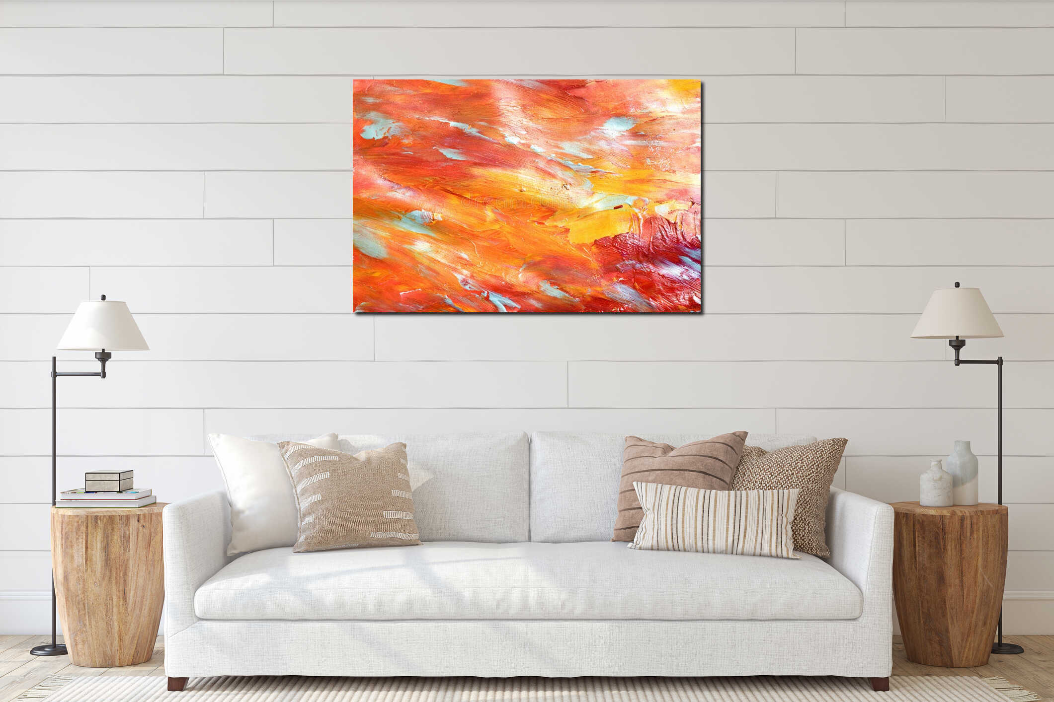 Canvas hanging interior mockup