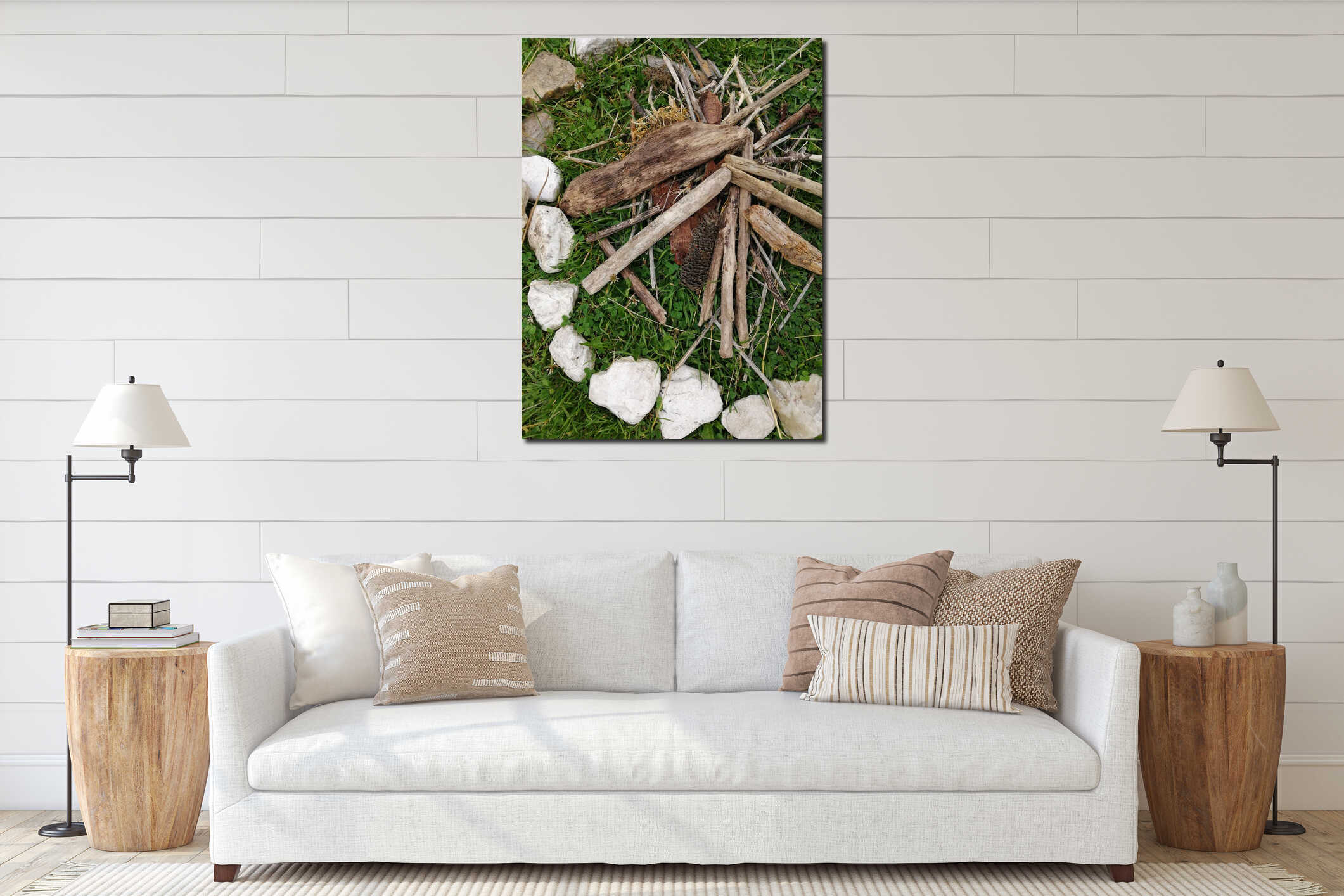 Canvas hanging interior mockup