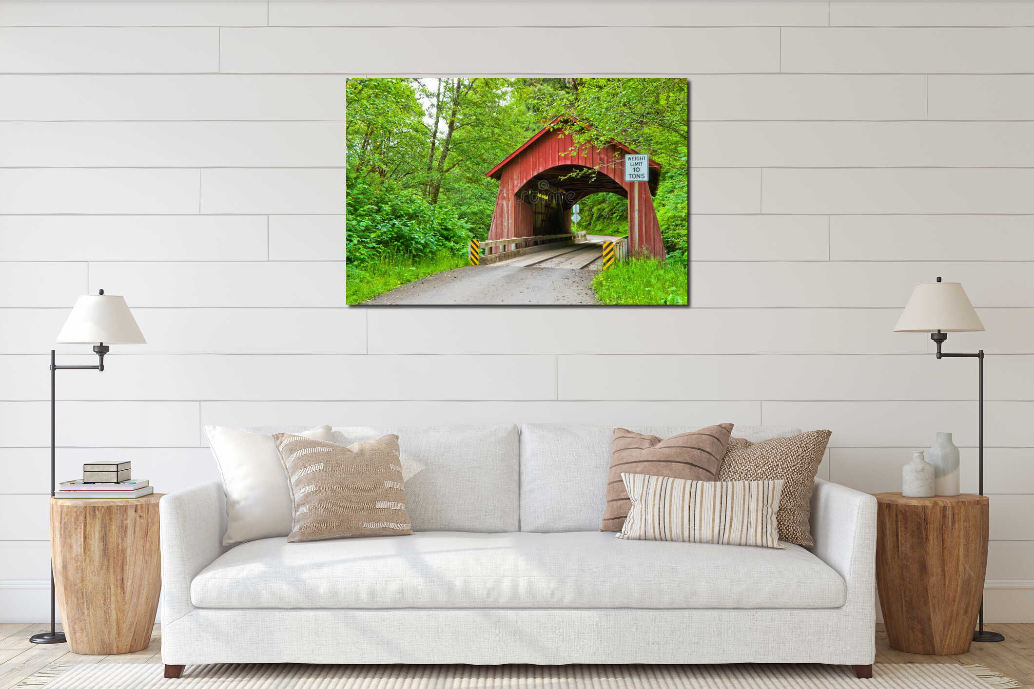 Canvas hanging interior mockup