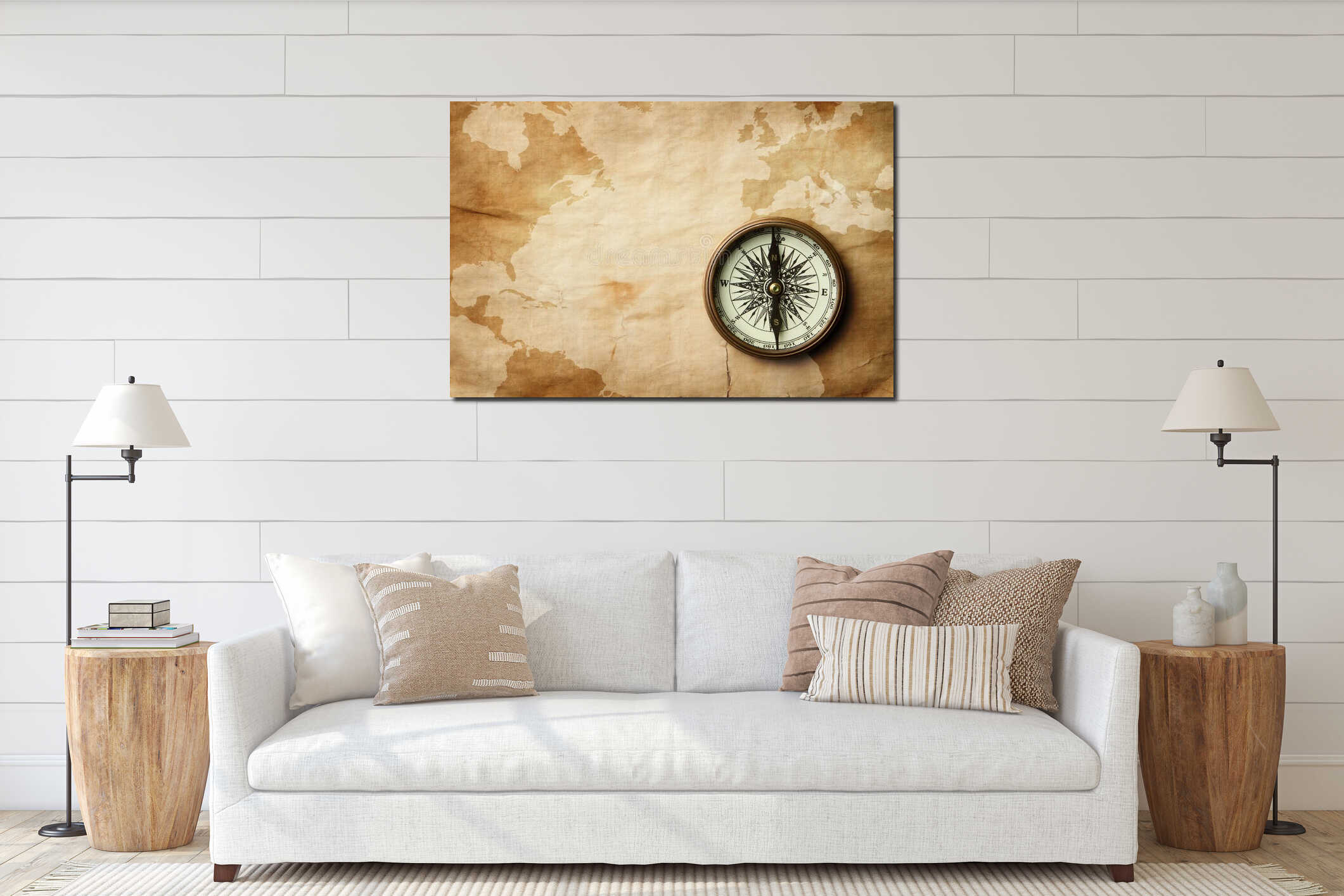 Canvas hanging interior mockup