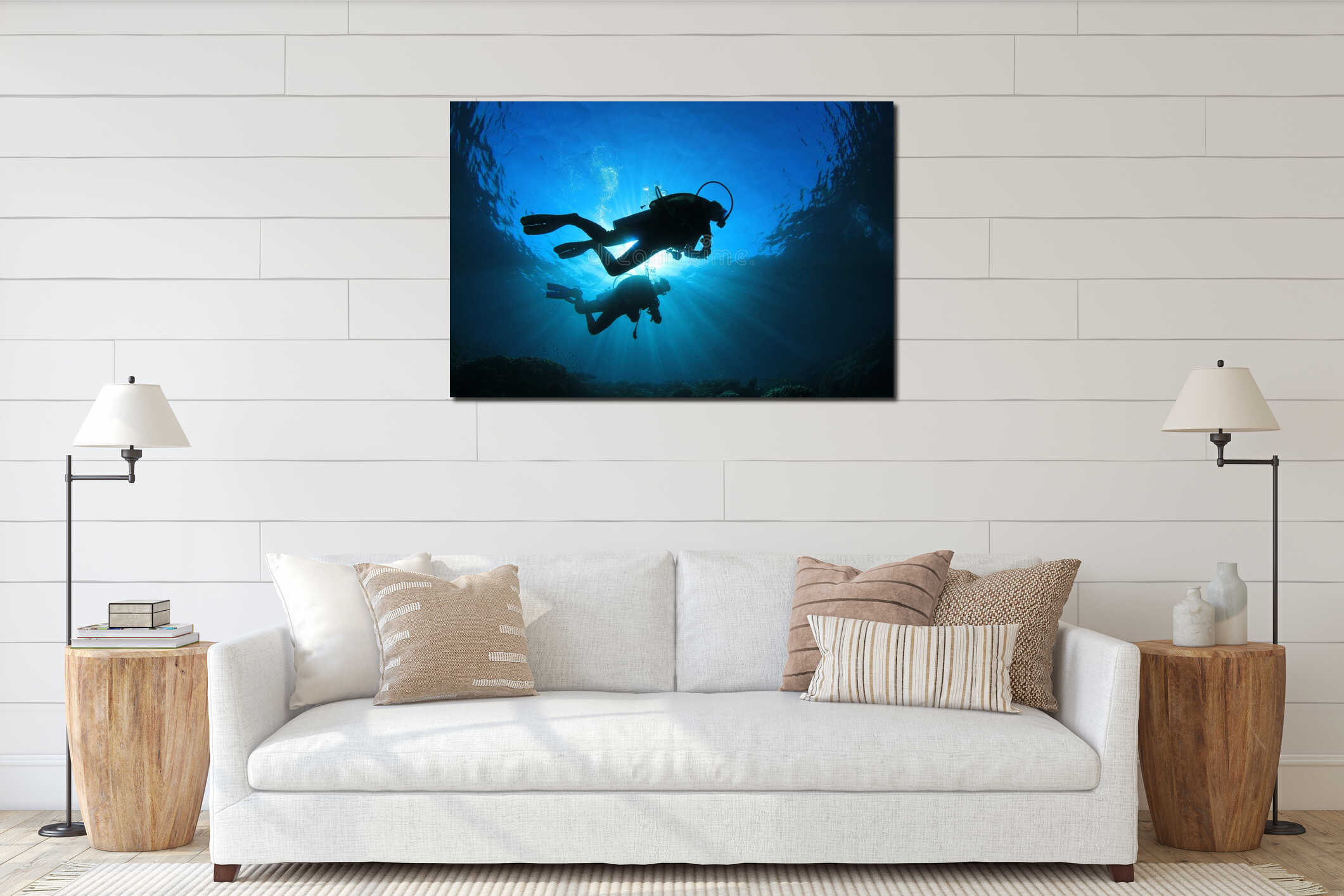 Canvas hanging interior mockup
