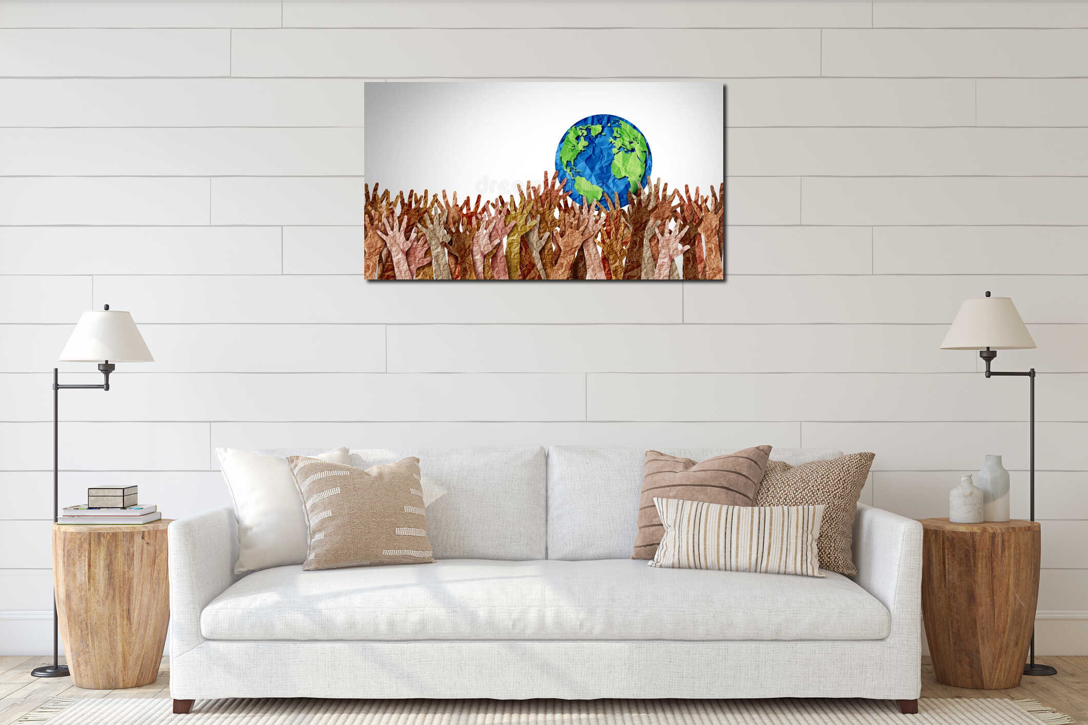 Canvas hanging interior mockup