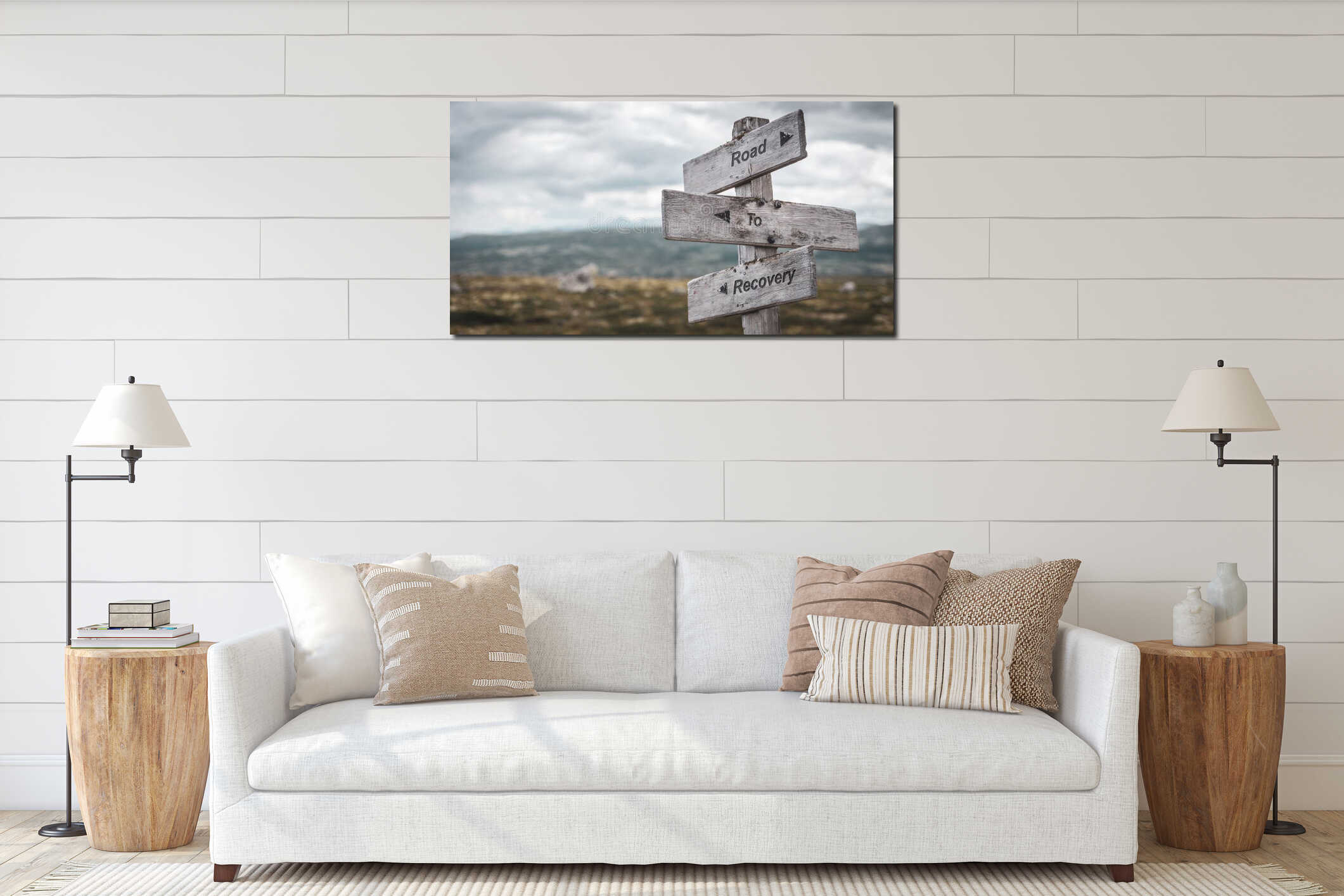 Canvas hanging interior mockup