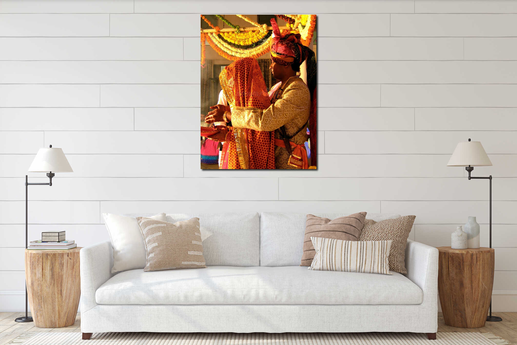 Canvas hanging interior mockup