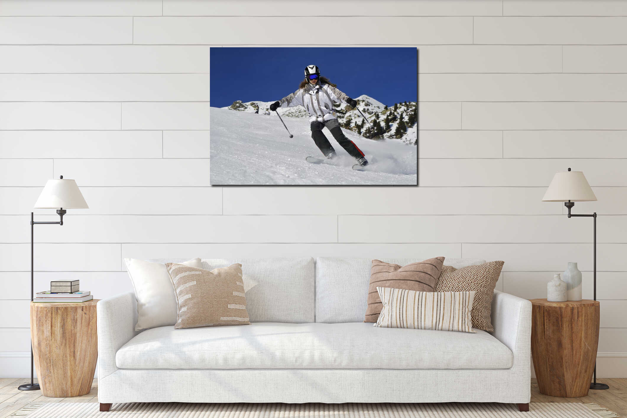 Canvas hanging interior mockup