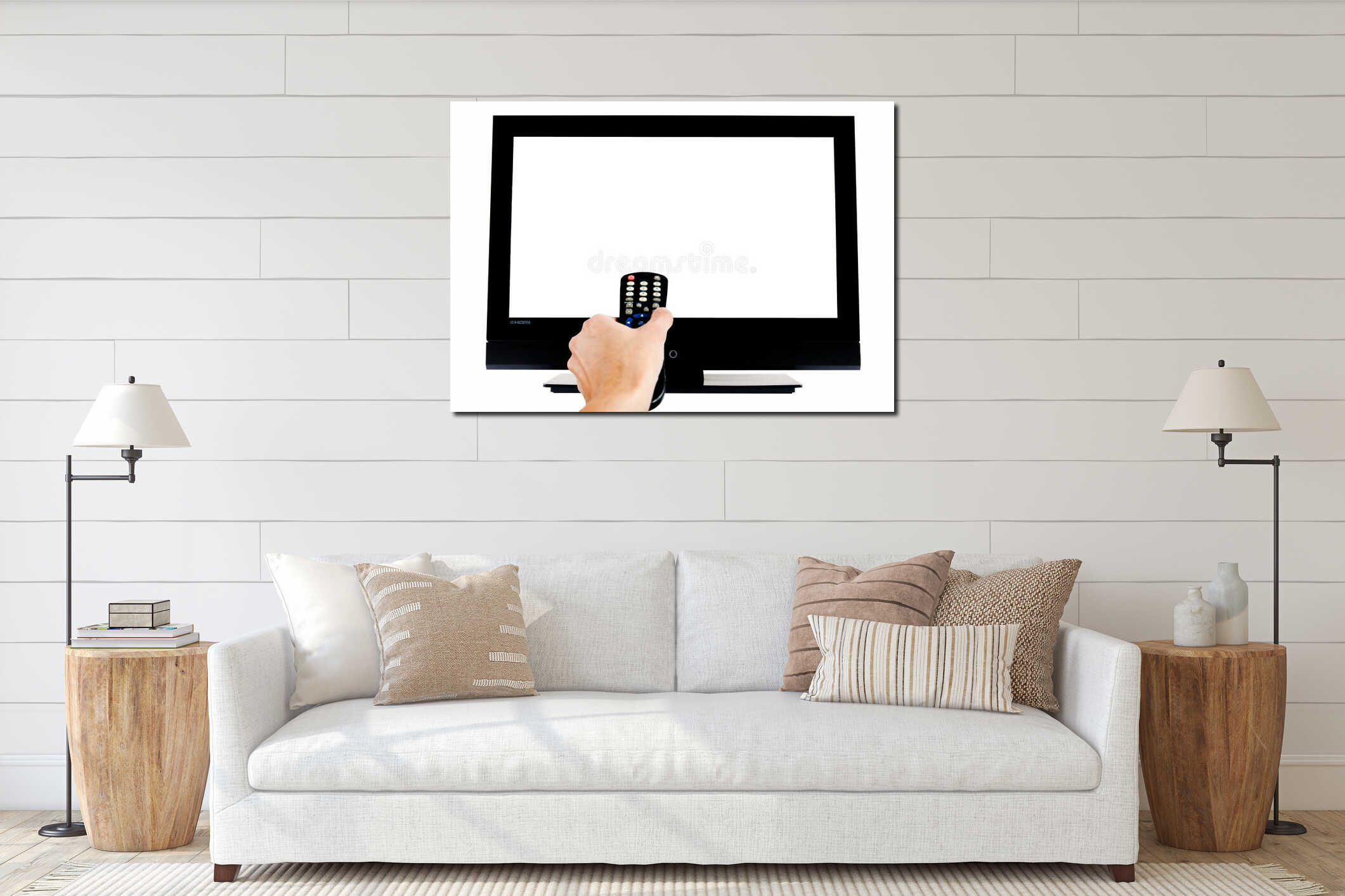 Canvas hanging interior mockup