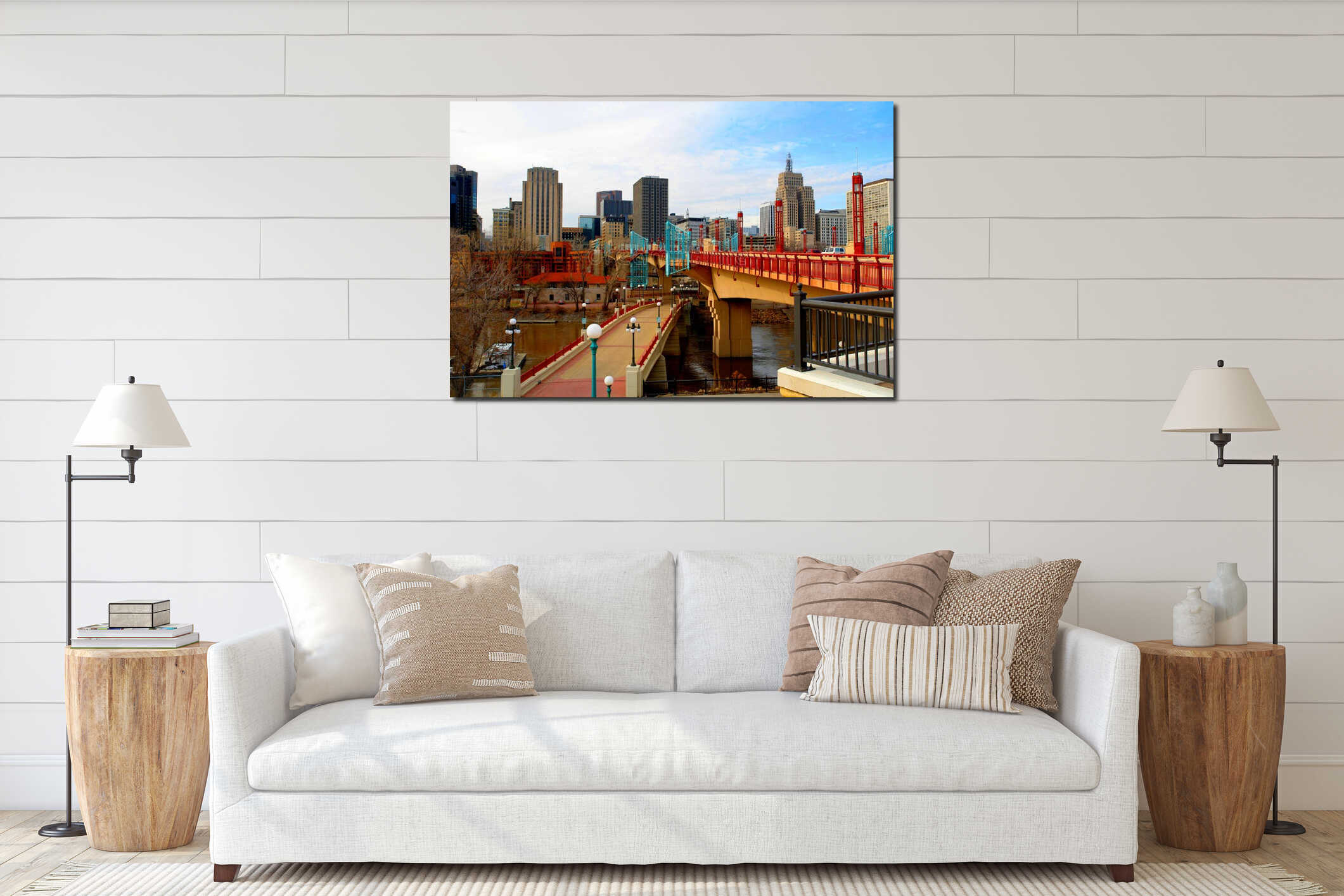 Canvas hanging interior mockup