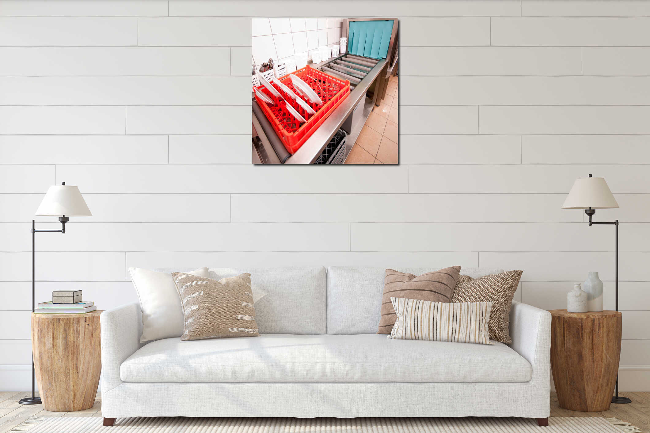 Canvas hanging interior mockup