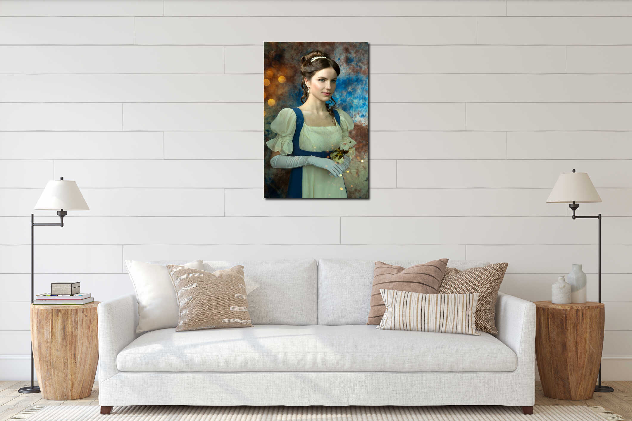 Canvas hanging interior mockup