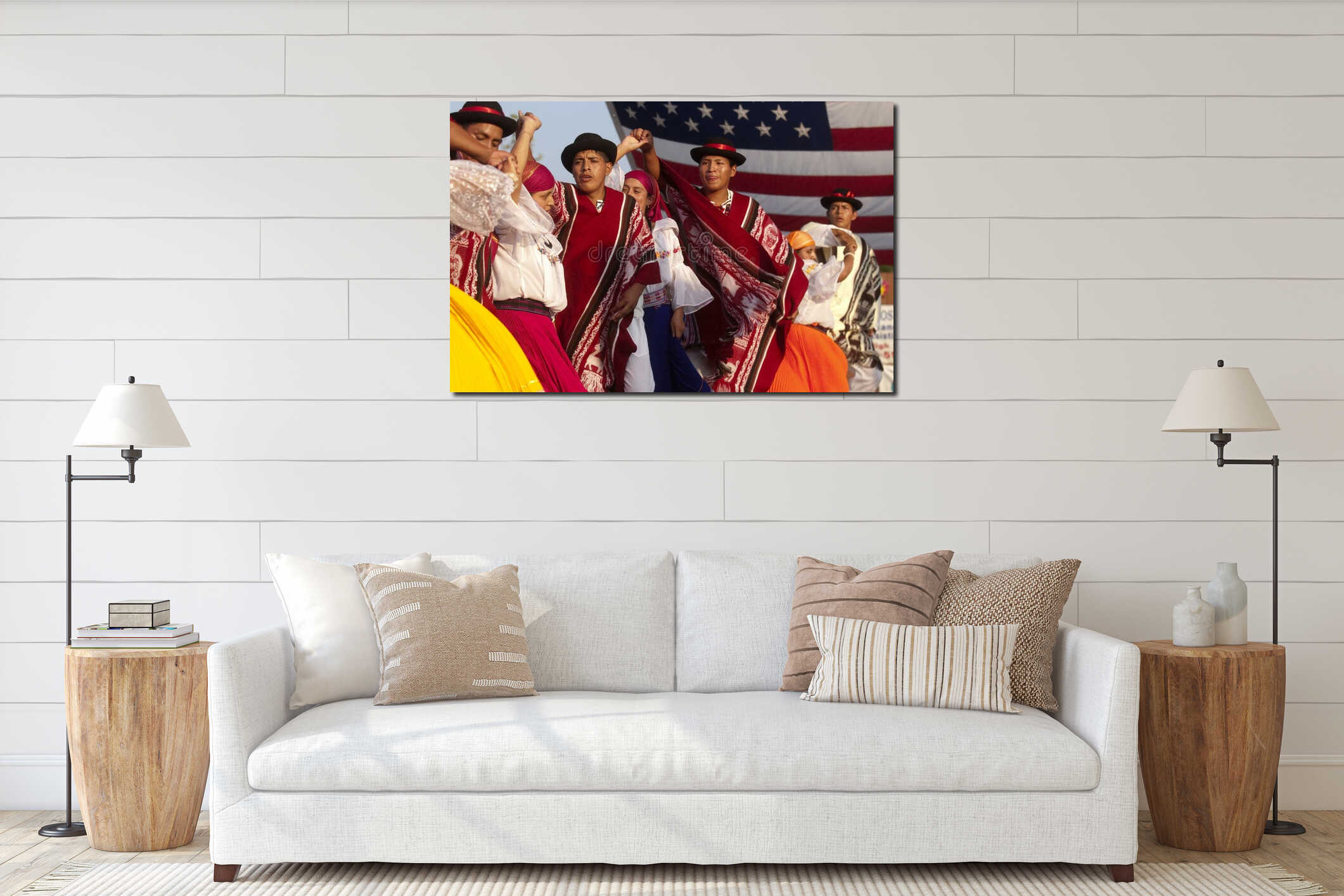 Canvas hanging interior mockup