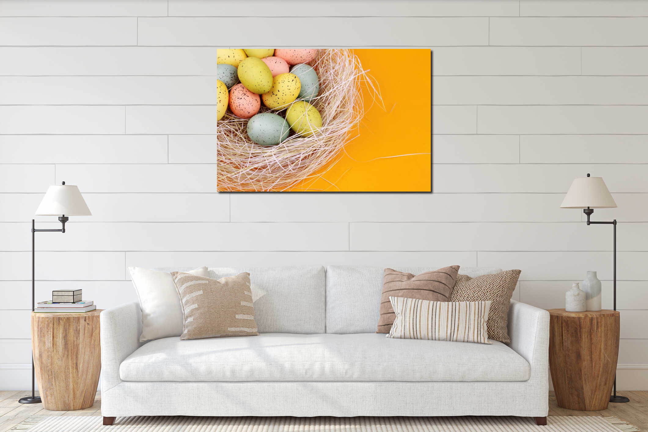Canvas hanging interior mockup