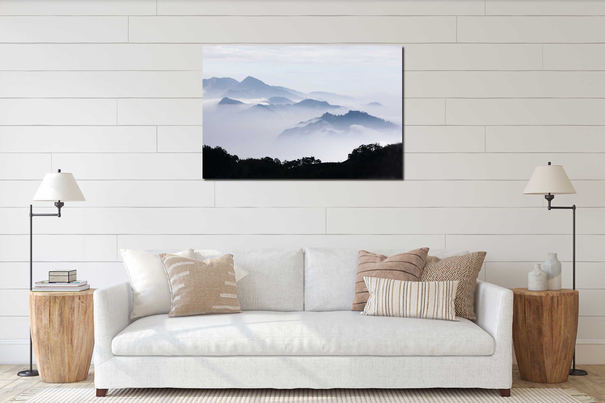 Canvas hanging interior mockup