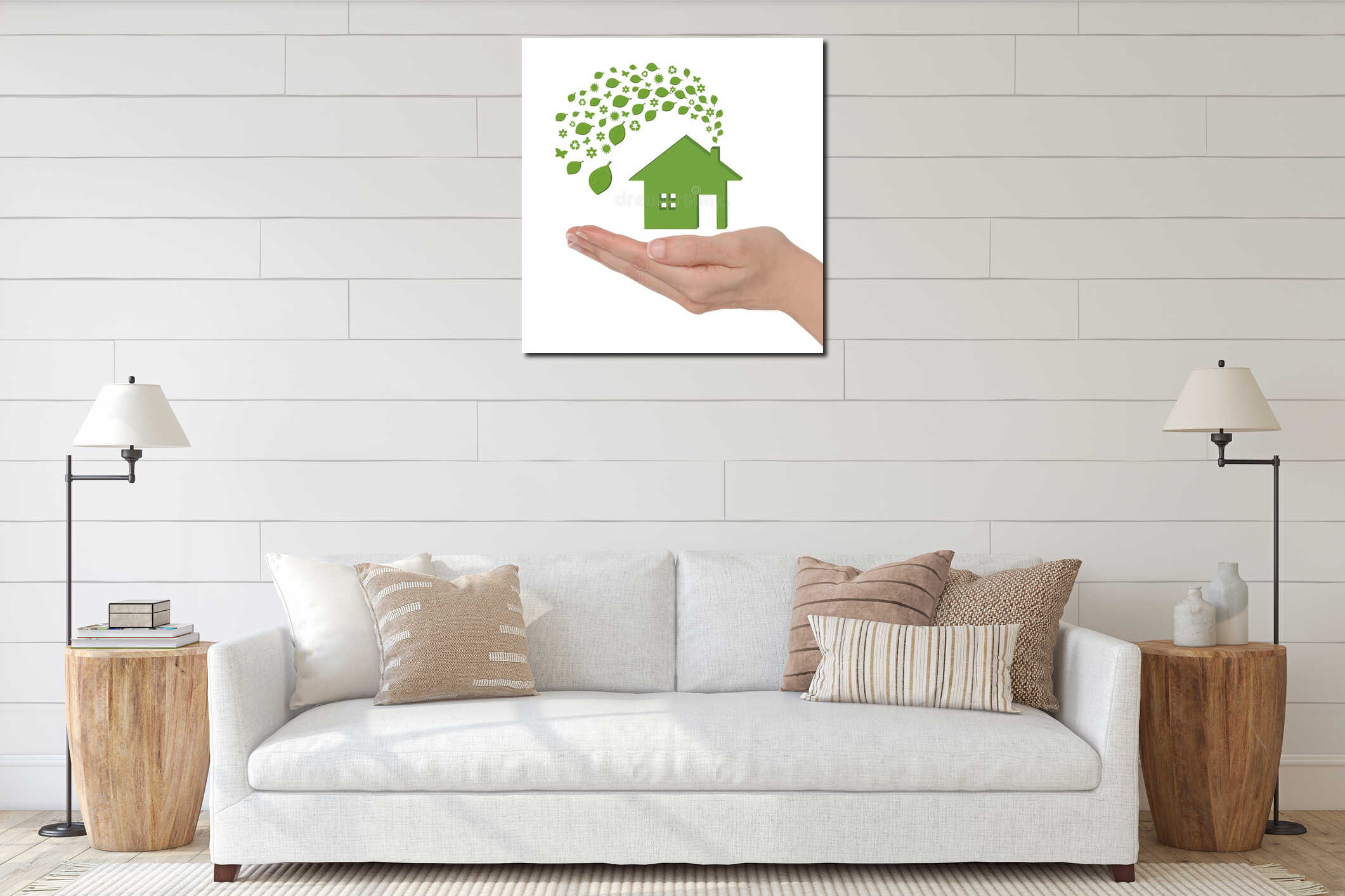 Canvas hanging interior mockup