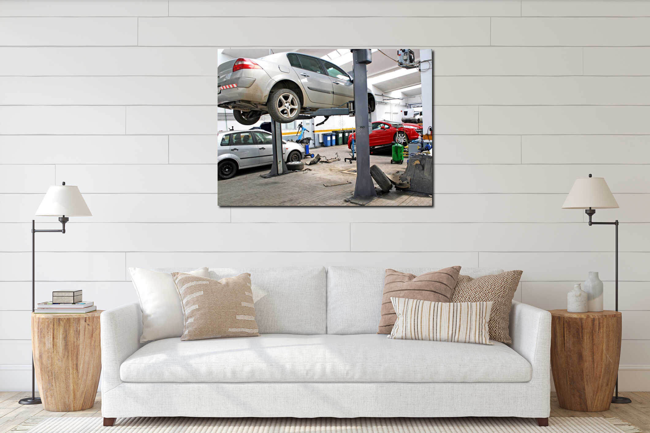 Canvas hanging interior mockup