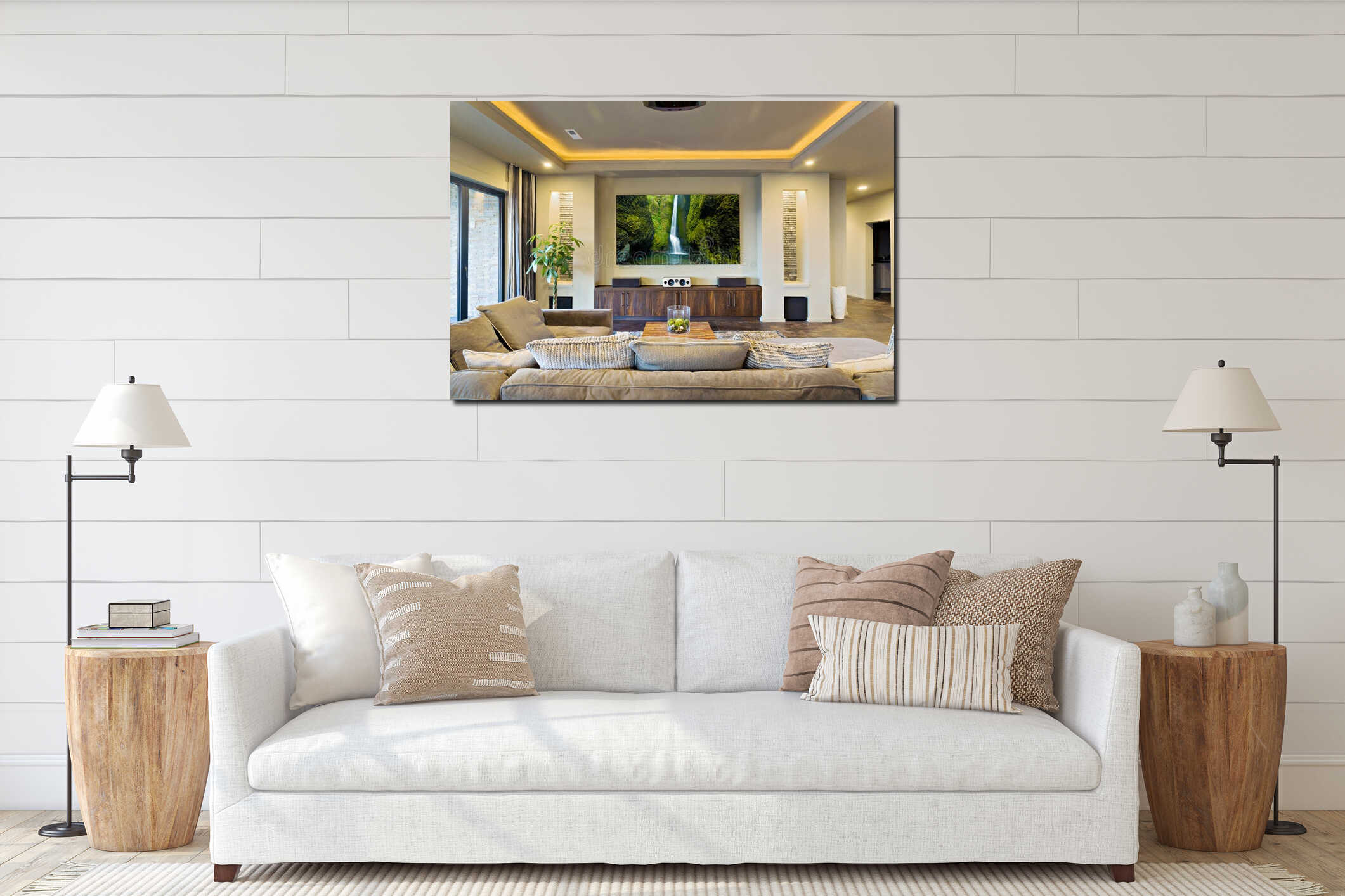 Canvas hanging interior mockup