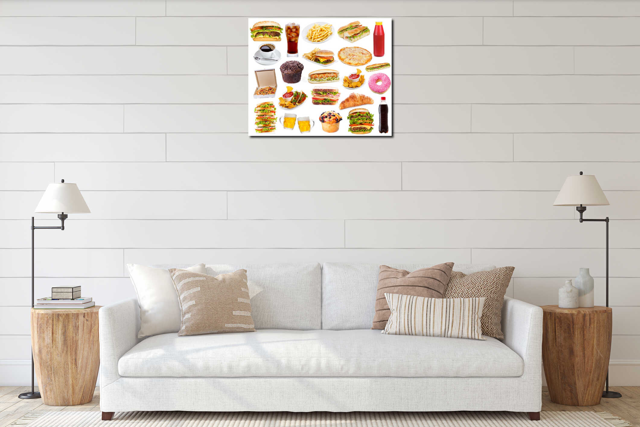 Canvas hanging interior mockup
