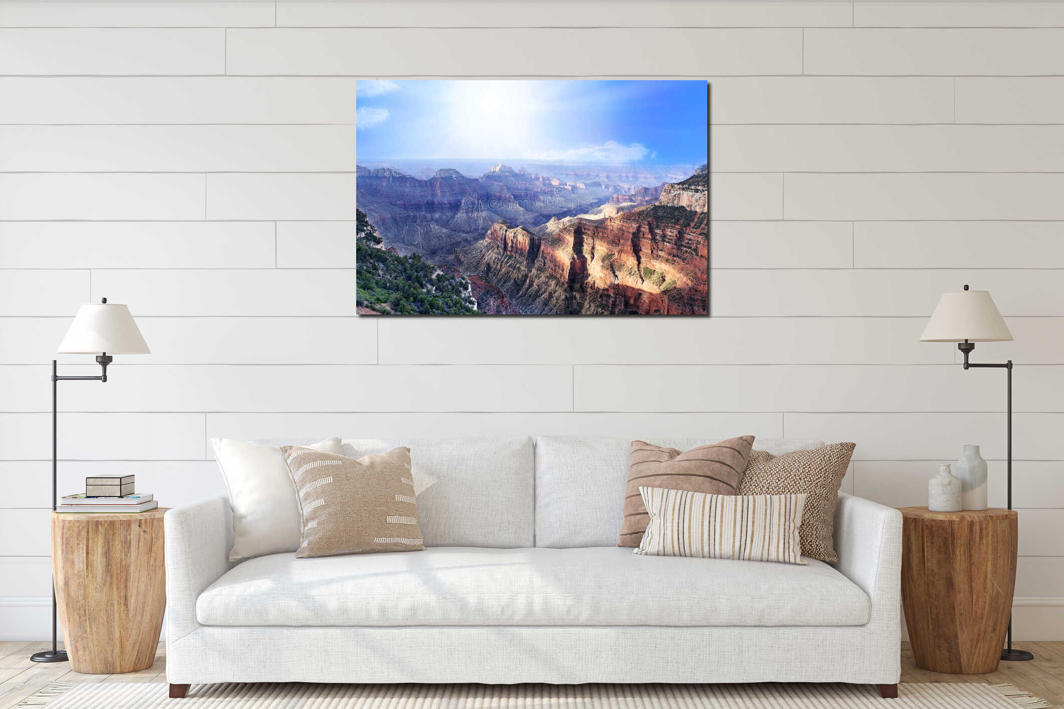 Canvas hanging interior mockup