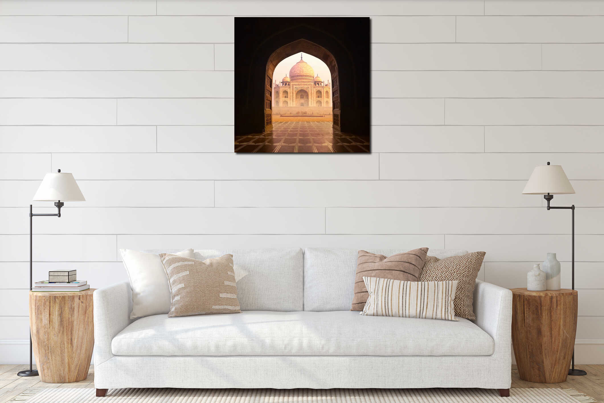 Canvas hanging interior mockup