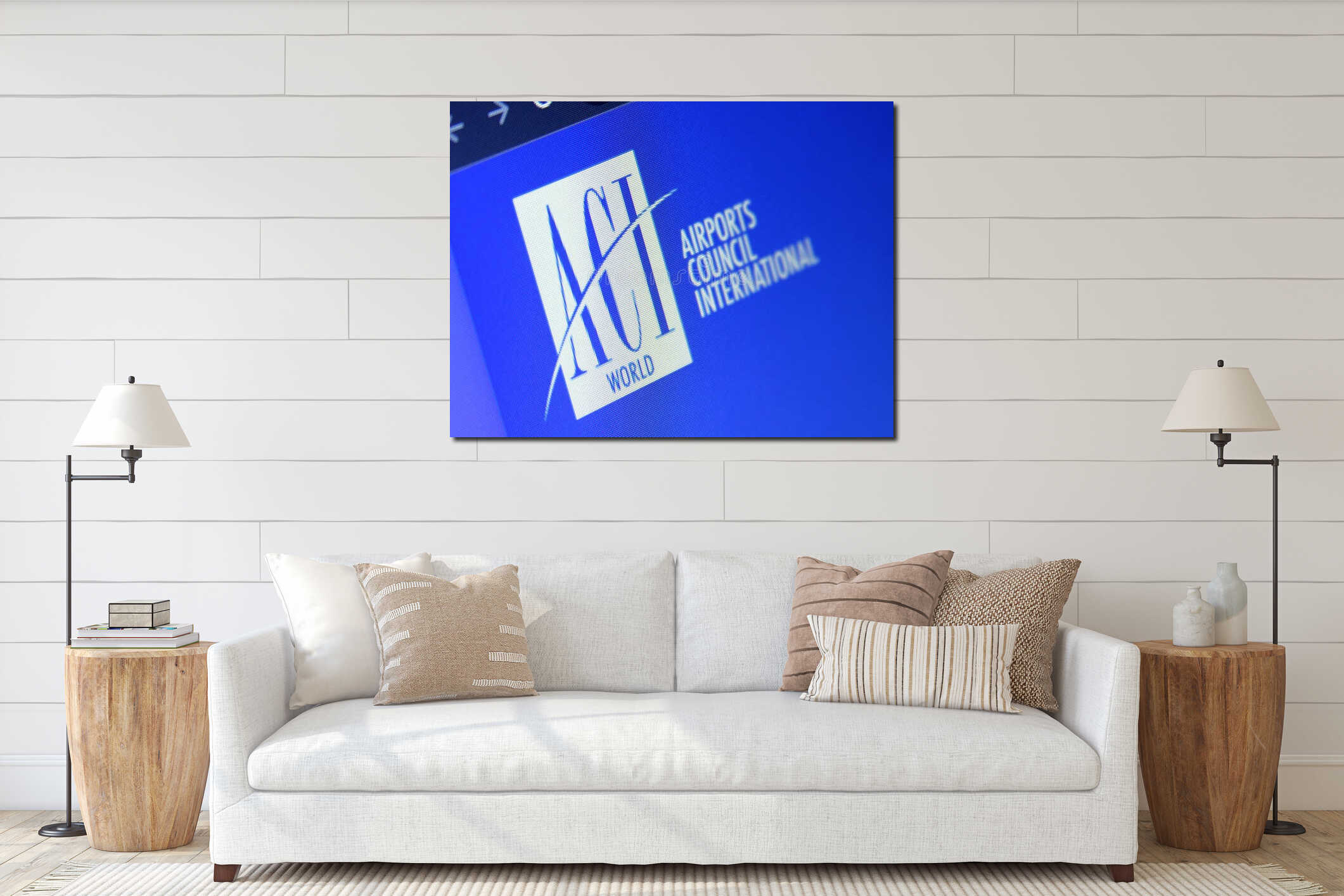 Canvas hanging interior mockup