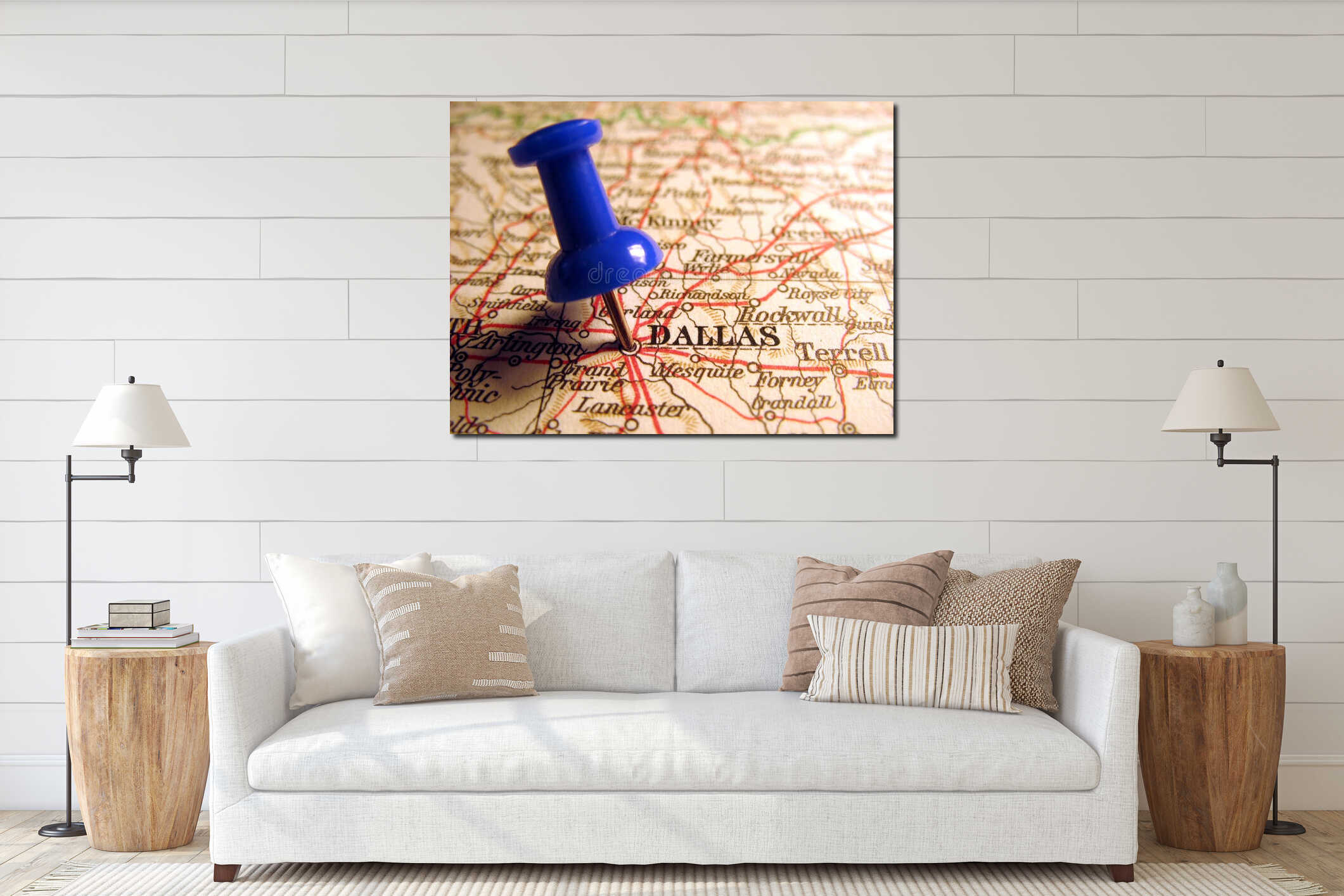 Canvas hanging interior mockup