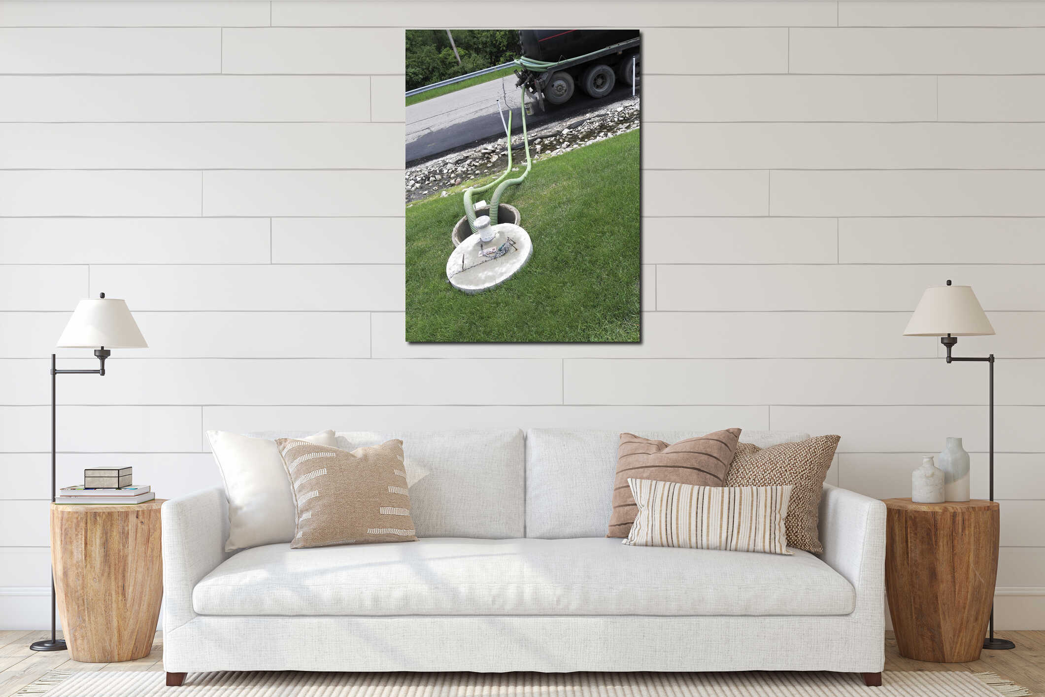 Canvas hanging interior mockup