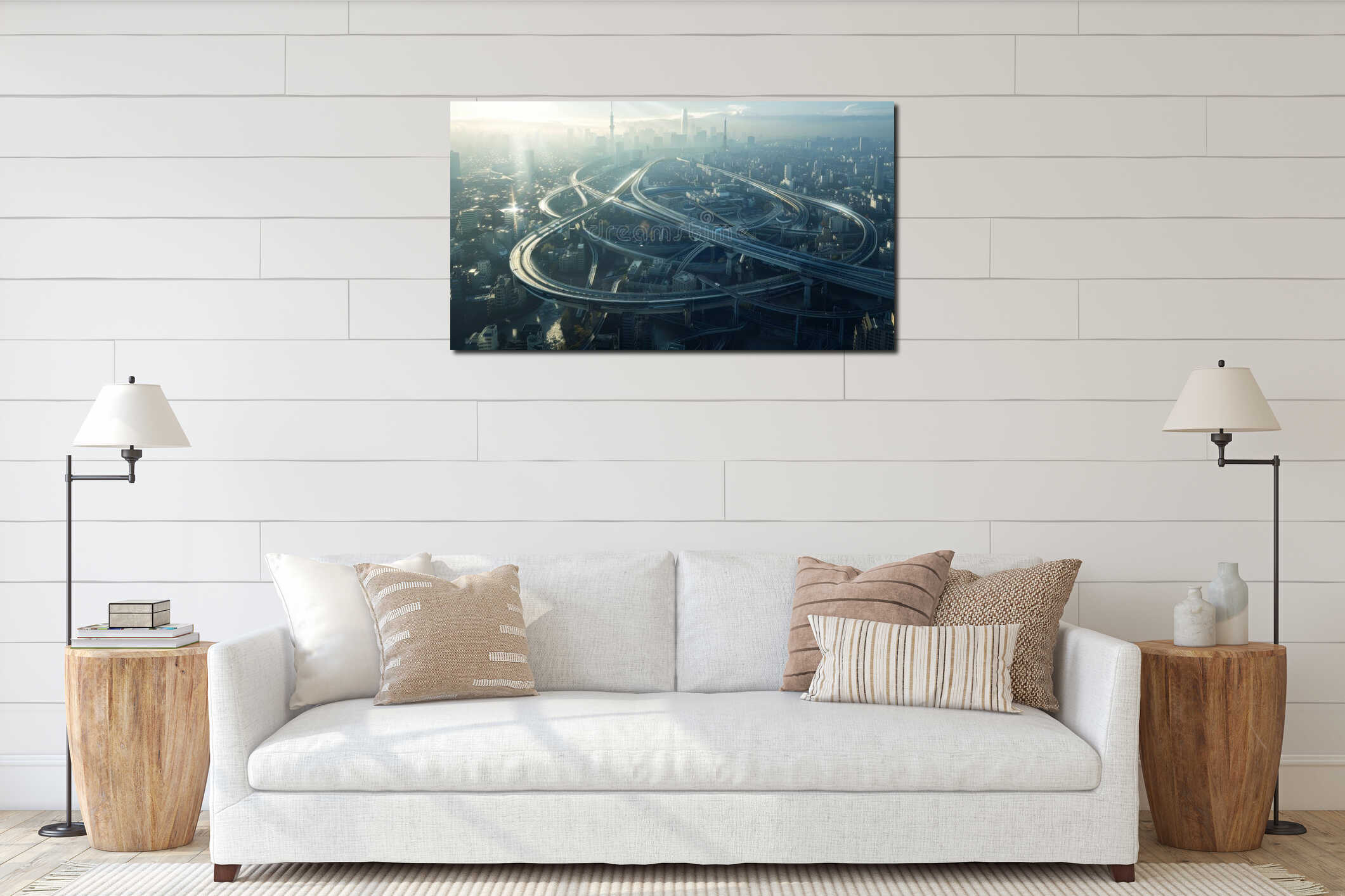 Canvas hanging interior mockup