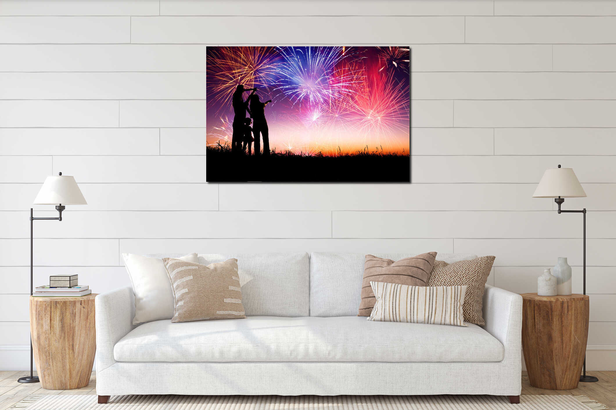 Canvas hanging interior mockup