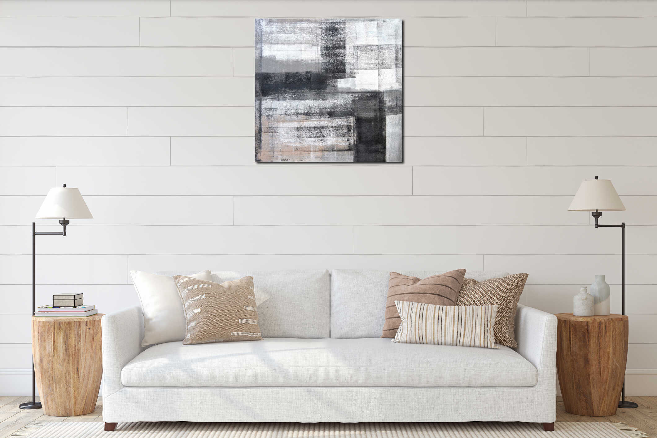 Canvas hanging interior mockup