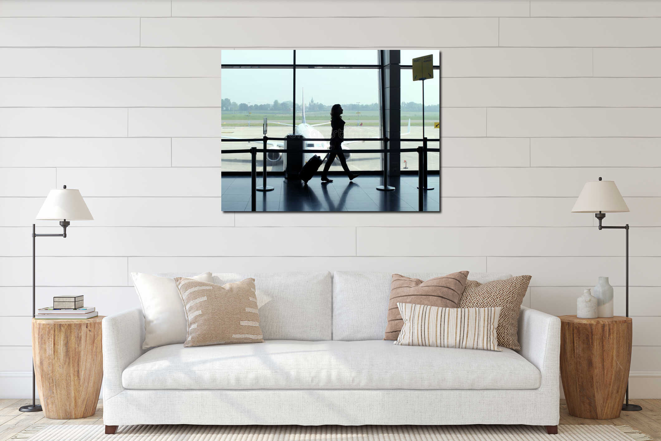 Canvas hanging interior mockup