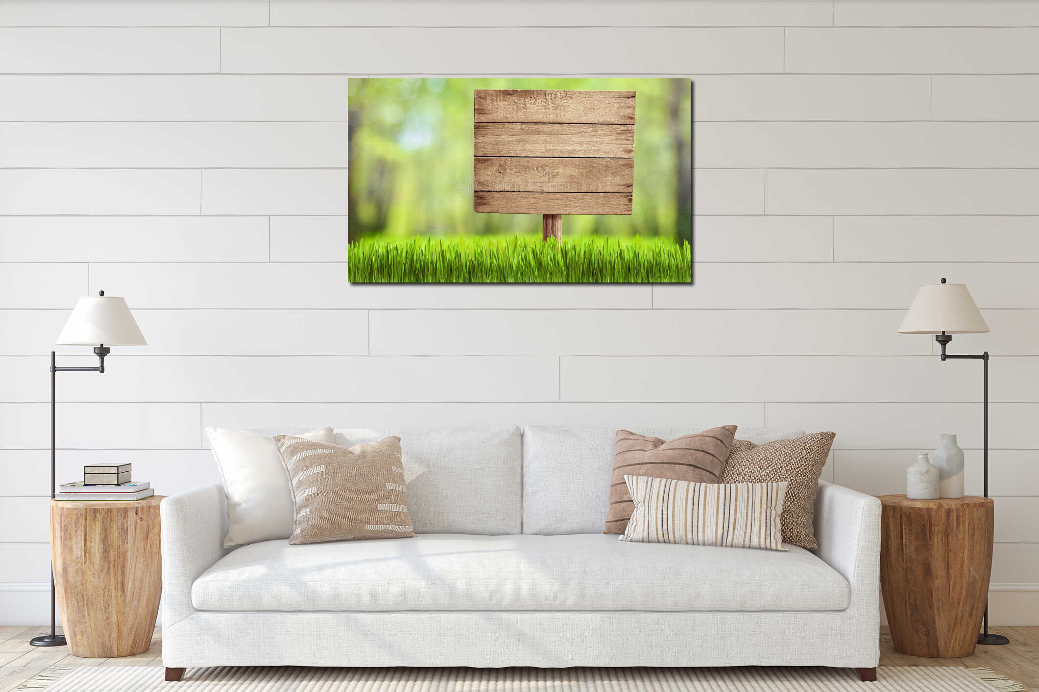 Canvas hanging interior mockup