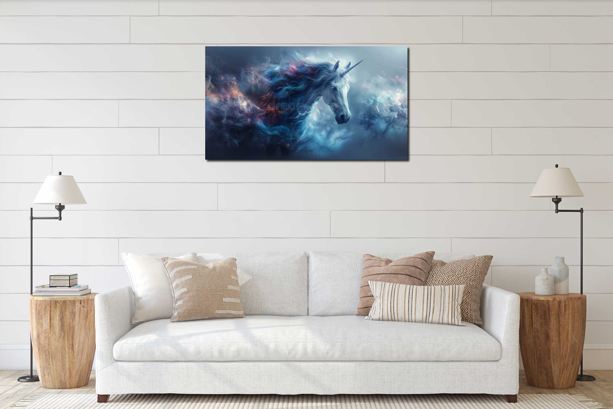 Canvas hanging interior mockup