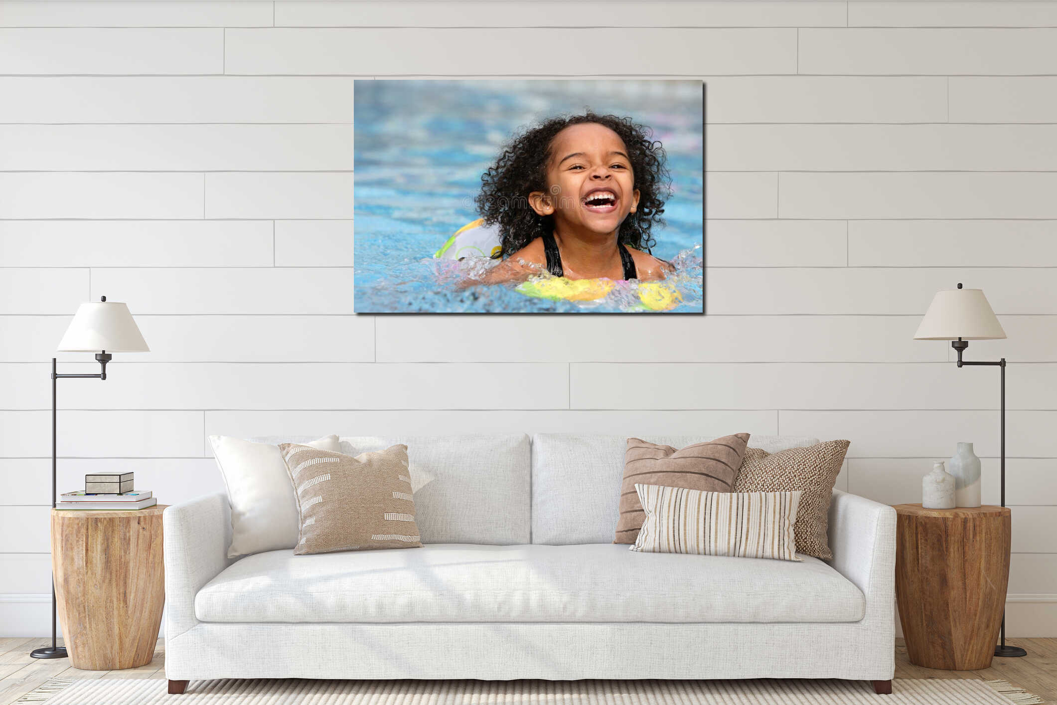 Canvas hanging interior mockup