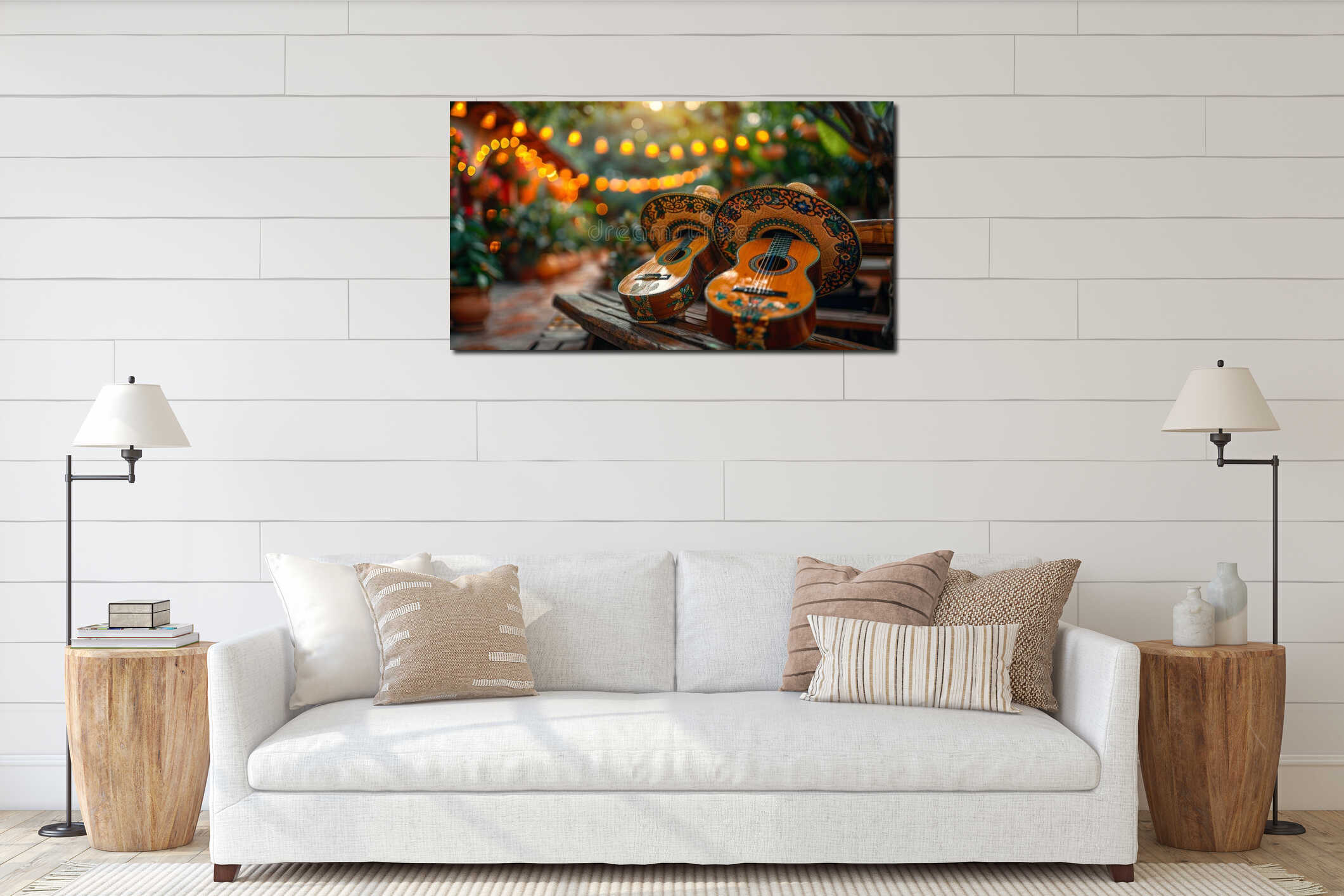 Canvas hanging interior mockup