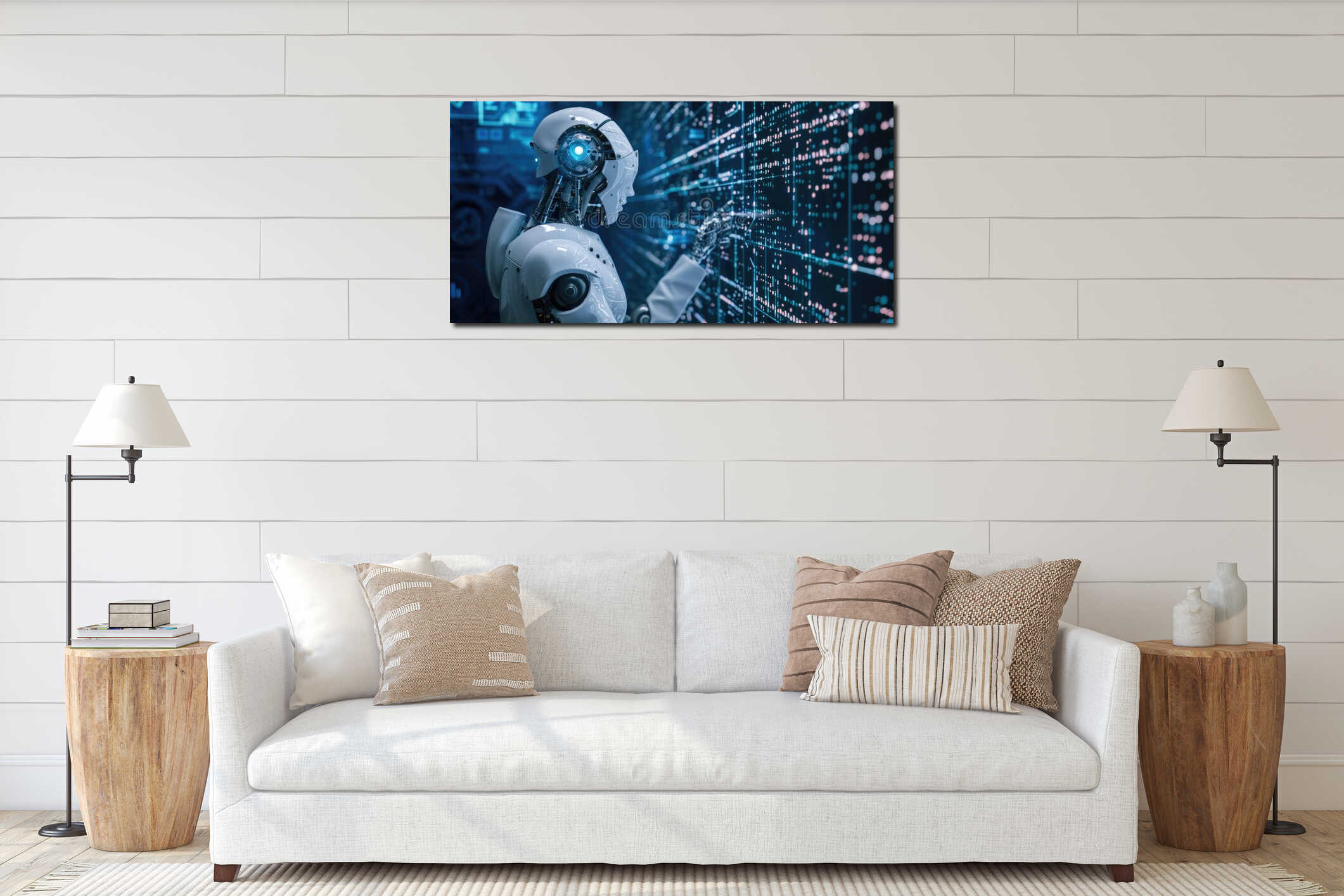 Canvas hanging interior mockup