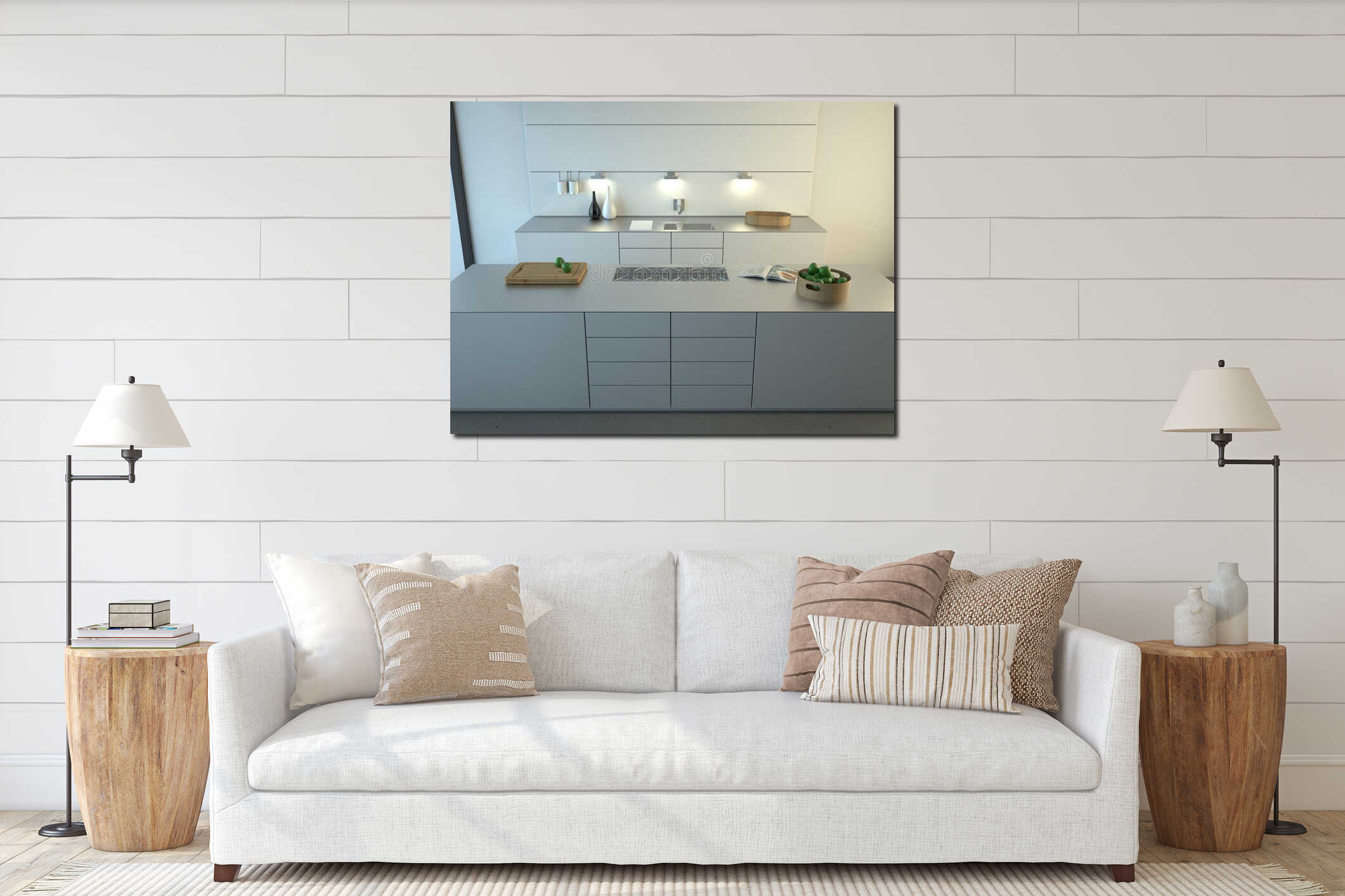 Canvas hanging interior mockup