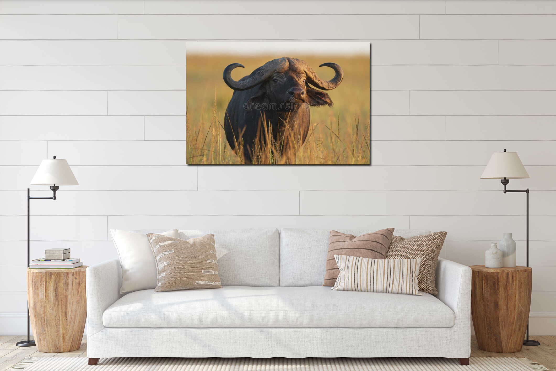 Canvas hanging interior mockup