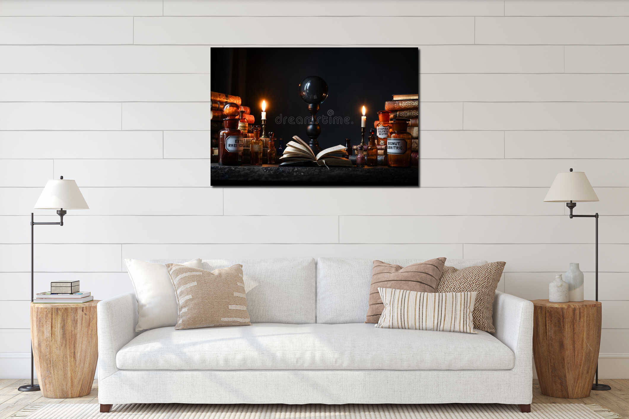 Canvas hanging interior mockup