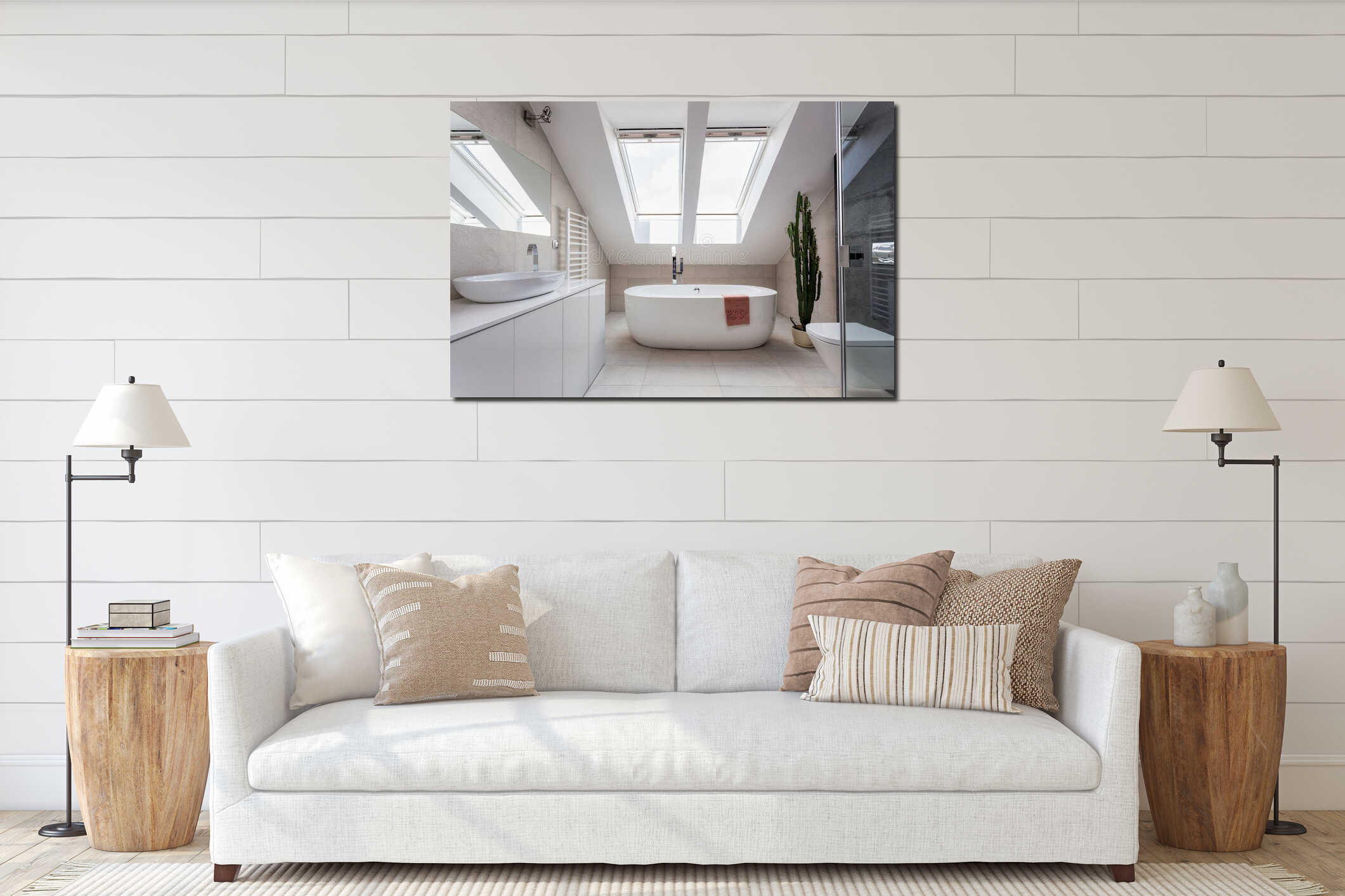 Canvas hanging interior mockup