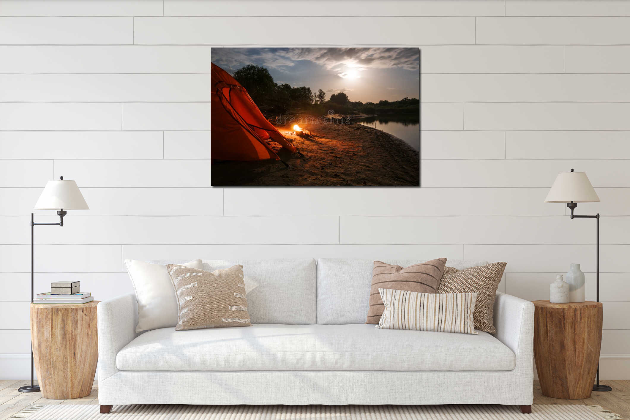 Canvas hanging interior mockup
