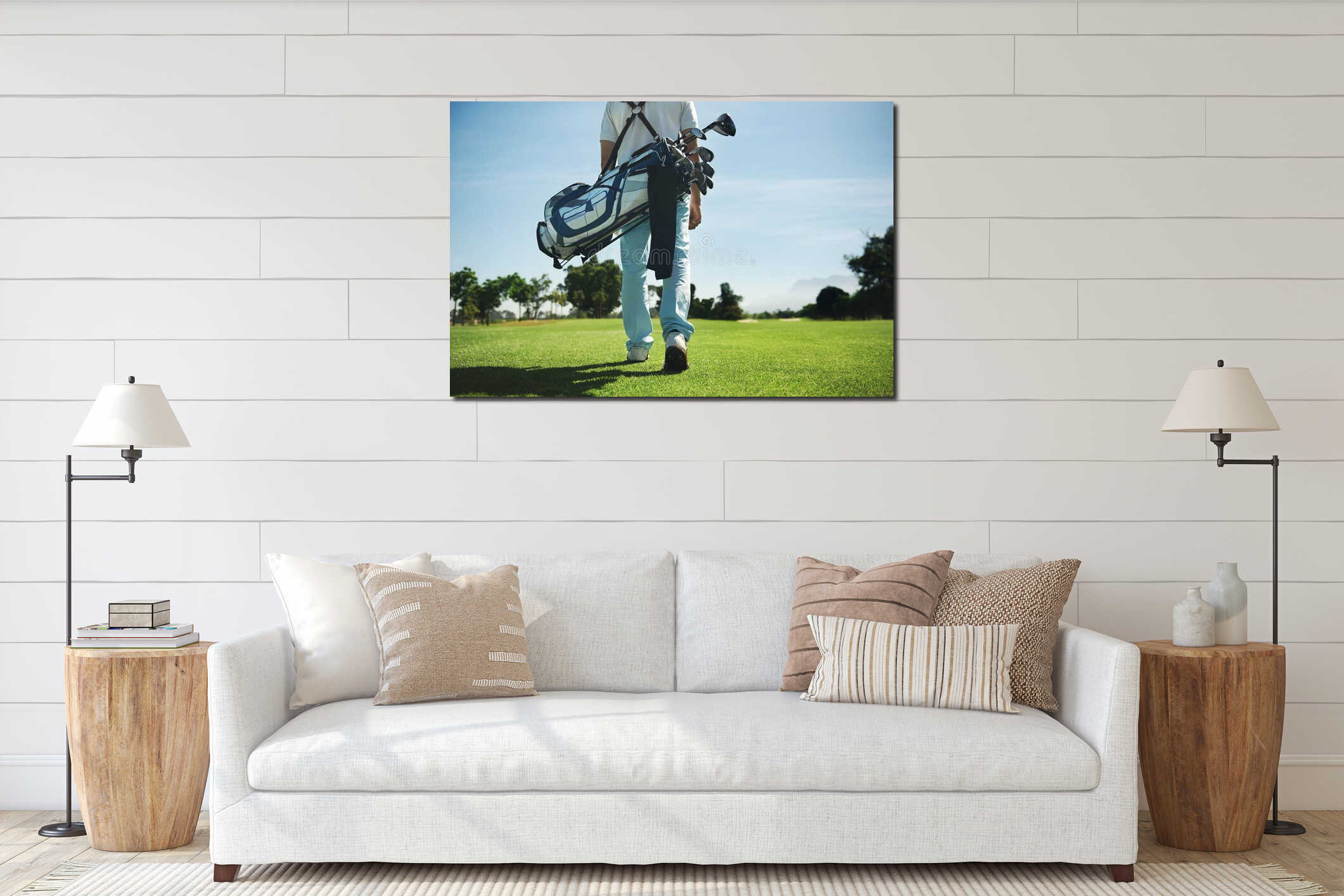 Canvas hanging interior mockup