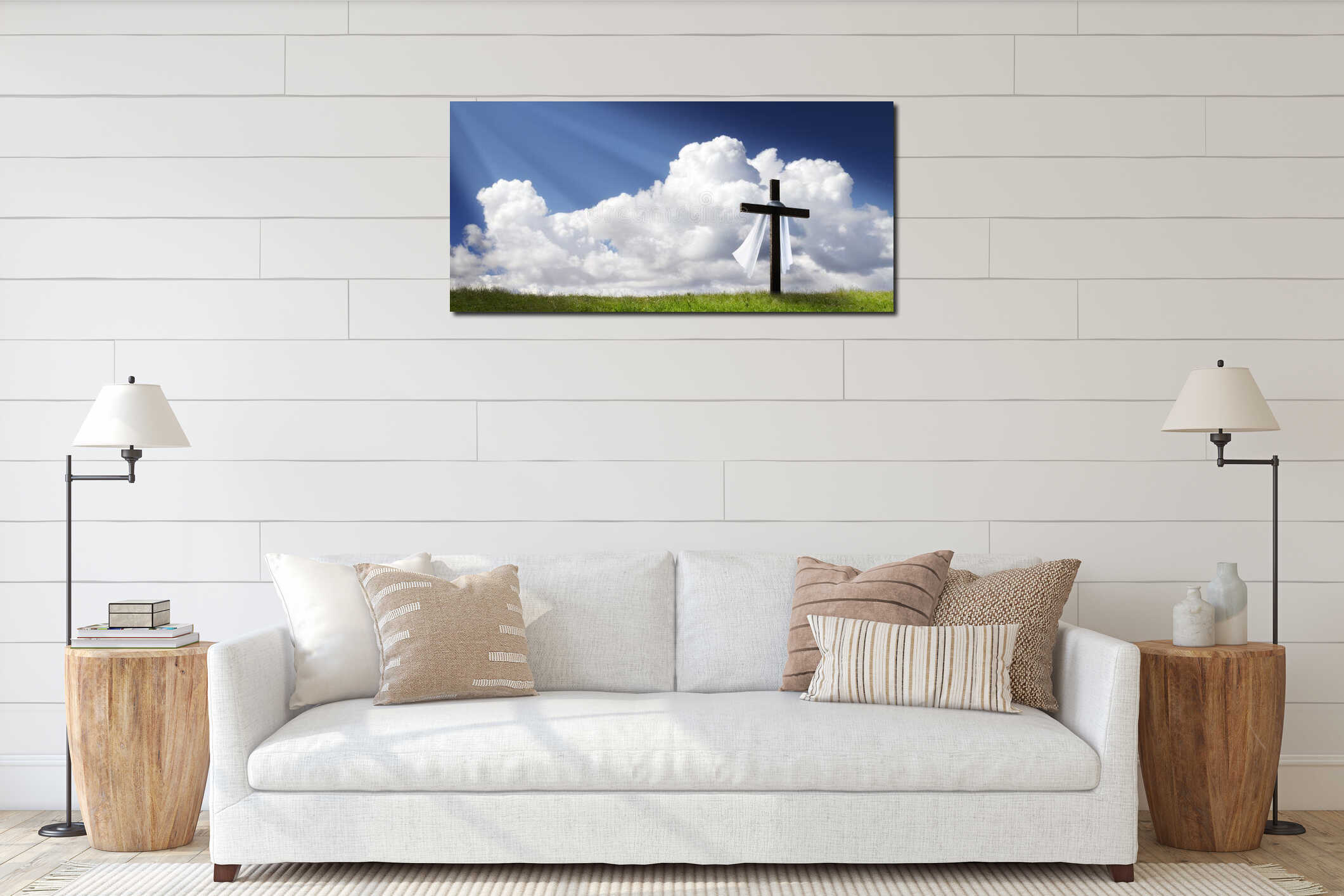 Canvas hanging interior mockup