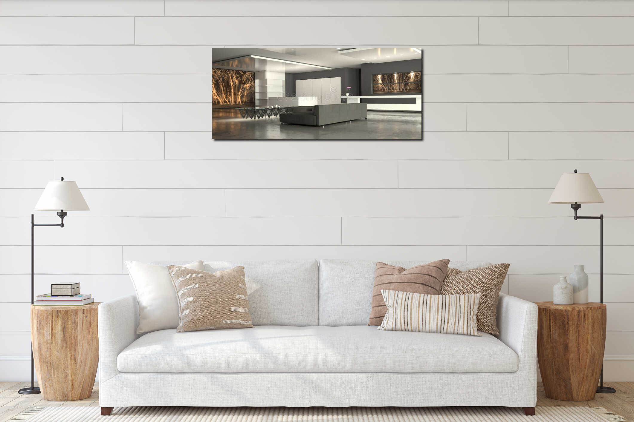 Canvas hanging interior mockup