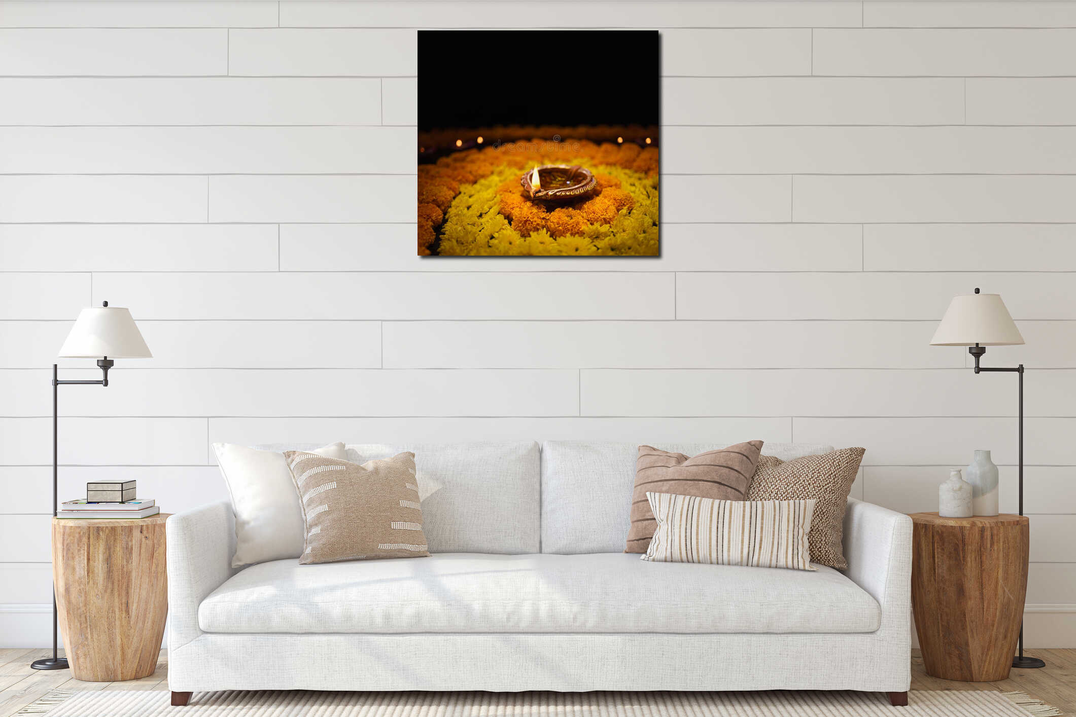 Canvas hanging interior mockup