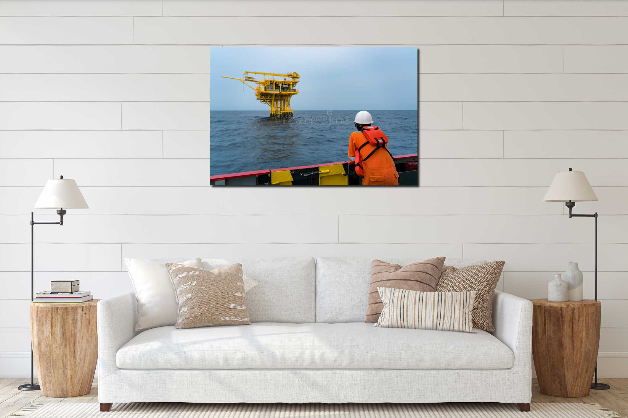 Canvas hanging interior mockup