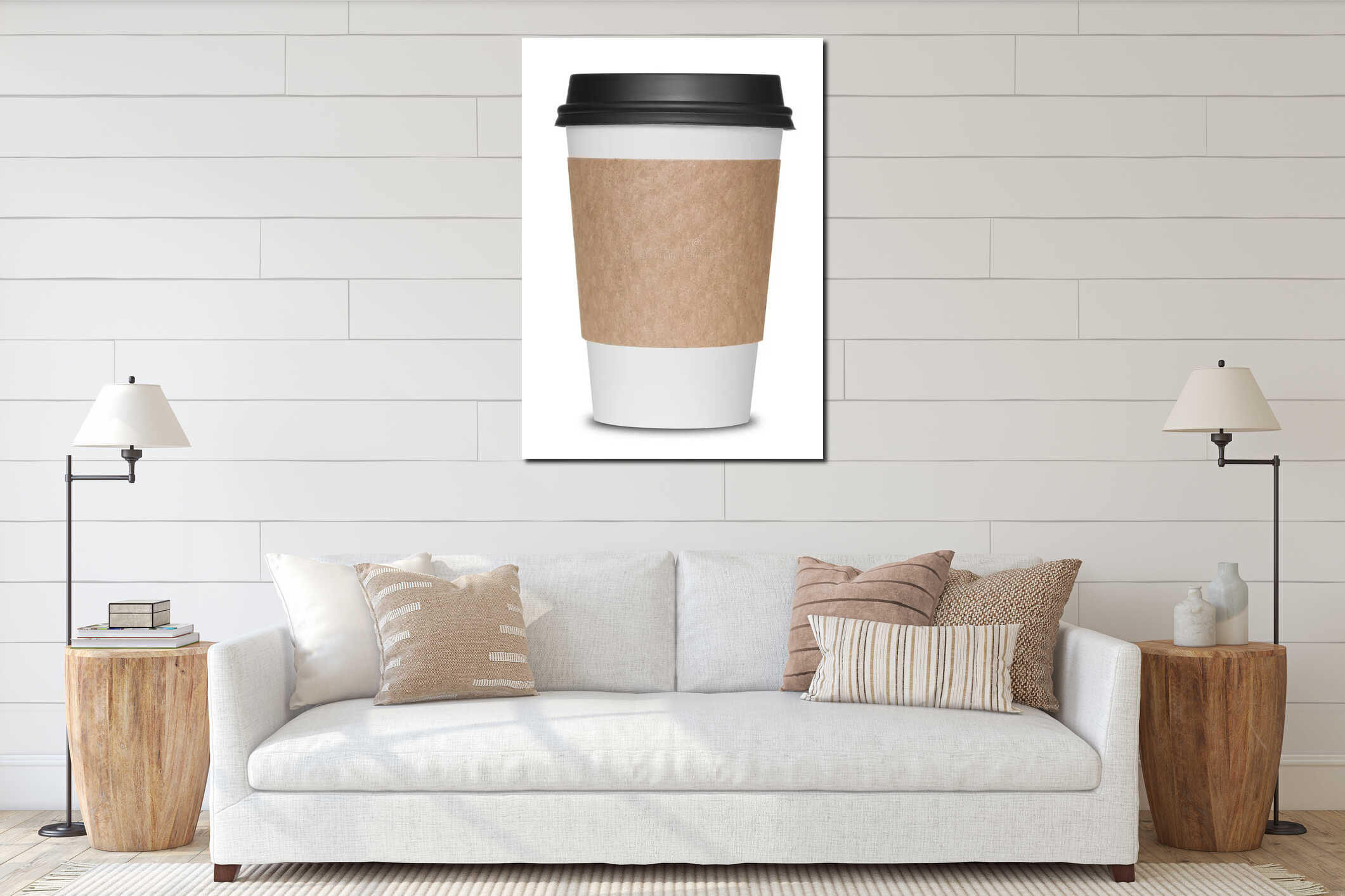 Canvas hanging interior mockup