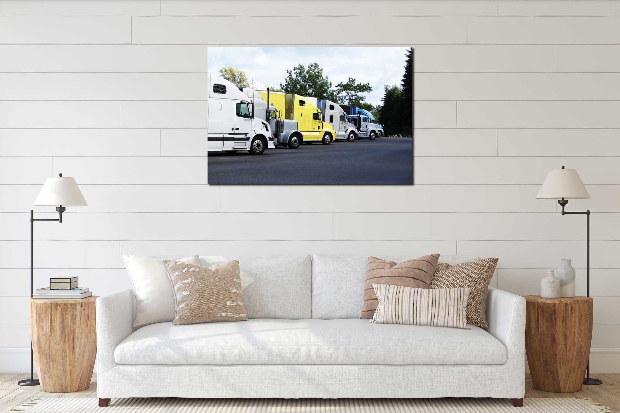 Canvas hanging interior mockup