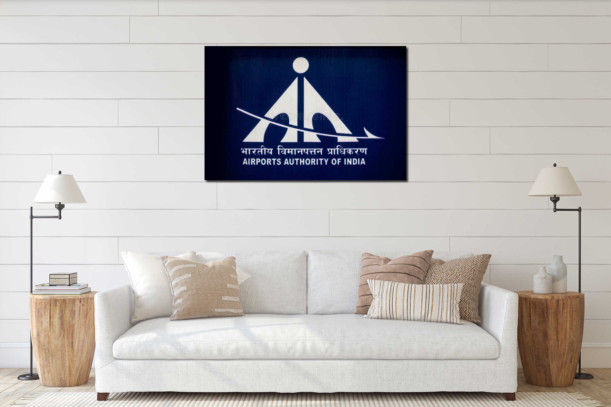 Canvas hanging interior mockup