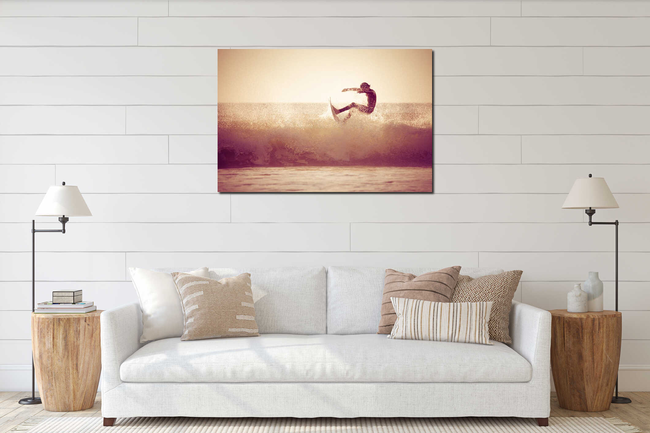 Canvas hanging interior mockup