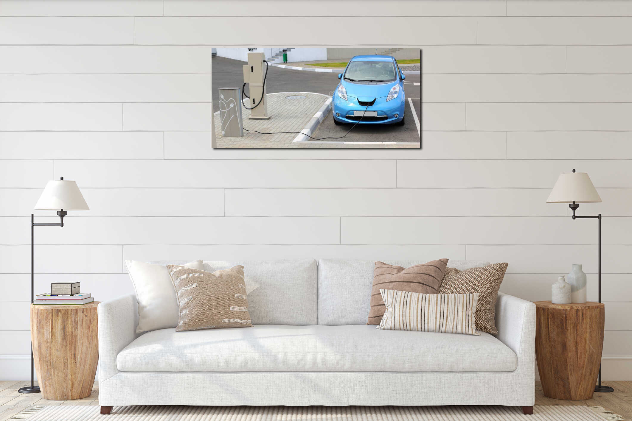Canvas hanging interior mockup