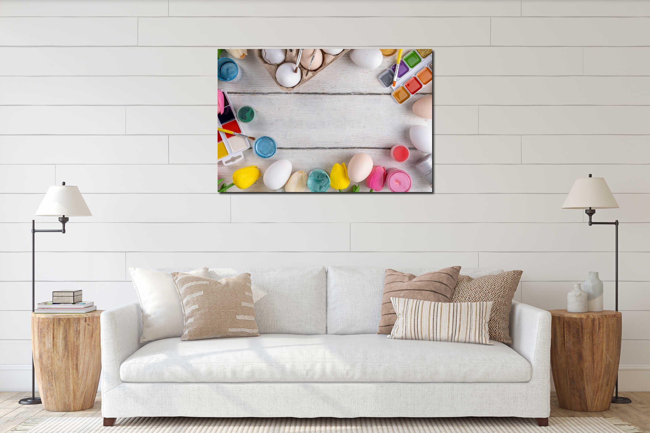 Canvas hanging interior mockup